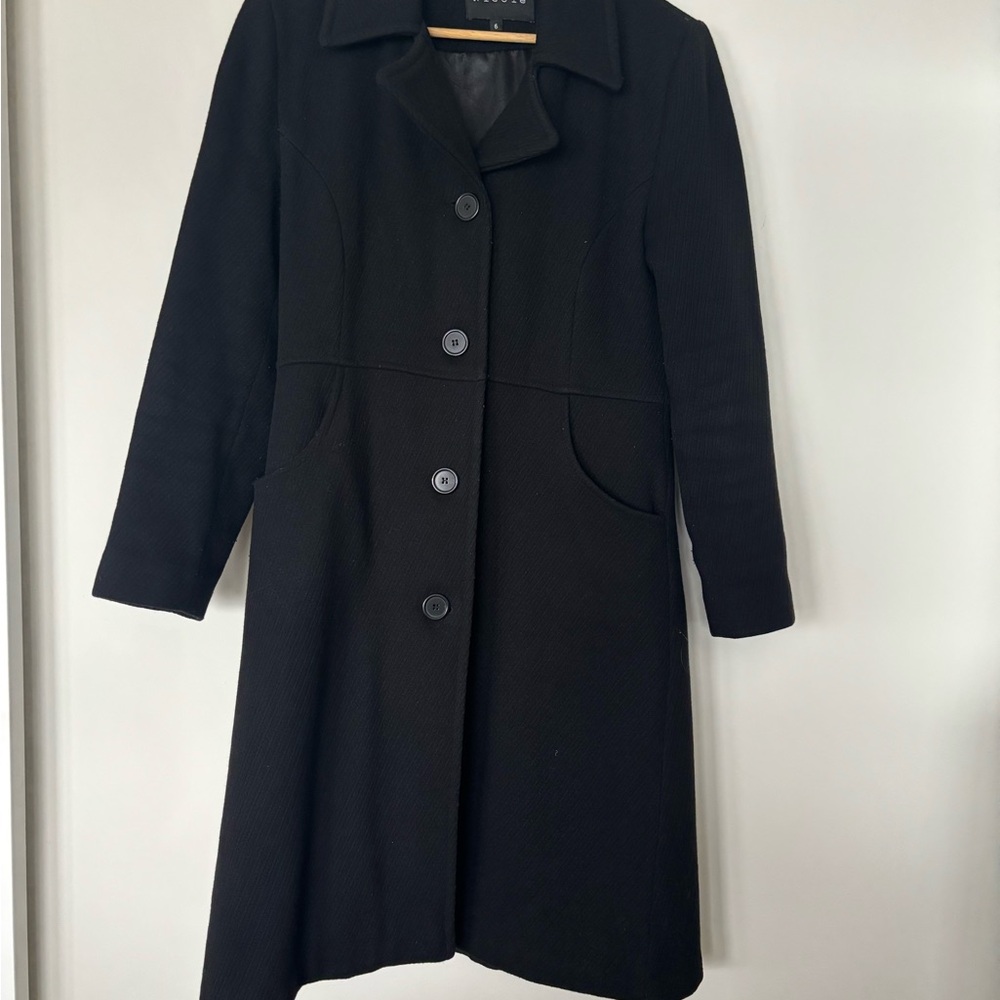 Made in Canada Elegant Black Button-Up Coat